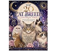 Top 20 Cat Breeds Coloring Page: Intricate Floral, Geometric & Celestial Designs