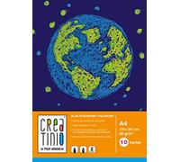 TOP-2000 400079847 CREATINIO Lot de 20 feuilles de papier à dessin 80 g/m² Multicolore Format A4