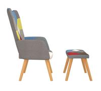 ""TOP 2026"" Chaise de relaxation - Fauteuil 1 place - avec repose-pied - Patchwork Tissu - 61.5x69x95.5 cm FF4351