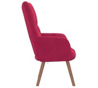 ""TOP 2026"" Chaise de relaxation - Fauteuil 1 place - Rouge bordeaux Velours - 61.5x69x95.5 cm FF4270