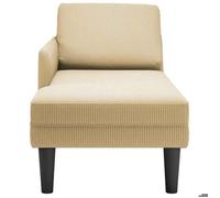 ""TOP 2026"" Chaise longue - Look élégant - 1 place - avec coussin tissu en velours côtelé gris-vert - 132x56x70 cm FF5525
