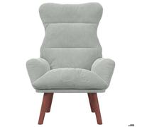 ""TOP 2026"" Chaise Relax - 1 place Fauteuil - Gris clair 69x74x93 cm Velours FF4987