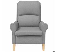""TOP 2026"" Chaise Relax - 1 place Fauteuil - Gris clair 76x94x102 cm Tissu Sharpa FF5044