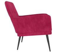 ""TOP 2026"" Chaise Relax - 1 place Fauteuil - Rouge bordeaux 62x79x79 cm Velours FF4885