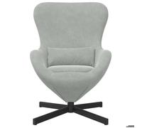 ""TOP 2026"" Chaise œuf - 1 PLACE - Pour salon - Gris clair 63x73x90 cm Velours FF79