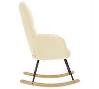 ""TOP 2026"" Fauteuil berçante - 1 PLACE - MODERNE - Crème Tissu - 61x78x95 cm FF405
