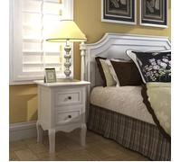 Top 2026@Petite Cabinet de lit Blanc - SWEETY® Table de chevet avec 2 tiroirs MDF Blanc 390925
