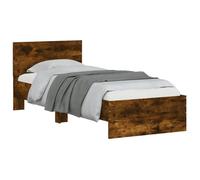 ""TOP 2026""Structure/Cadre de lit - Lit 1 personne Cadre de lit - sans matelas - avec tête de lit chêne fumé 90x190cm @9842339 72inp