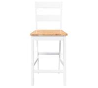 ""TOP 2026"" Tabourets de bar lot de 2 - pour 2 personnes - blanc bois massif d'hévéa - 41.5x48x95 cm TT729