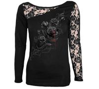 Top à une Manche en Dentelle - FATAL ATTRACTION - Noir - Ajustée - Manches longues - Femme S