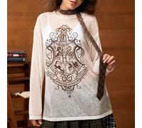 Top ample semi-transparent avec badge animal et graphique de lettre, épaule dénudée, printemps/été L,M,S,XL,XS,XXL,XXS,XXXL,XXXXLHalloweenTissu tricoté