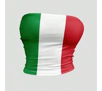 Top bandeau d'été pour femme, avec drapeau national d'Italie et graphique de la Coupe du monde de football L,M,S,XLBlocs de couleurÉtoffe