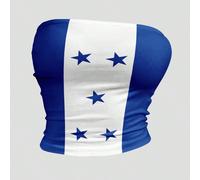 Top bandeau d'été pour femme, Top bandeau avec drapeau du Honduras pour la Coupe du monde L,M,S,XLBlocs de couleur,Géométrique,Tout Imprimé,Imprimés aléatoiresÉtoffe