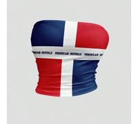 Top bandeau d'été pour femmes, Top bandeau aux couleurs du drapeau national de la Barbade, île des Caraïbes, Coupe du monde L,M,S,XLBlocs de couleur,LettresÉtoffe