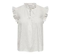 Top Boho Court Manches Trapèze Broderie Ruches Lacets Vintage Été