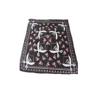 Top Brand - Bandanas 100% Coton Noir avec Motif Tête de Mort Os Croisés Sabres, Carré de 55cm, Idéal Usage Quotidien, Fêtes, Motard, etc.