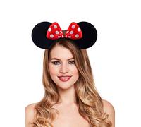 Top Brand Cosmetics Serre-tête avec oreilles de Minnie noires et nœud rouge Taille unique