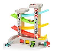 Top Bright Circuit à Billes en Bois pour Enfants à partir de 1 à 2 Ans, Voiture de Course, Jouet en Bois avec Garage, Jouet pour Enfants garçon de 12 Mois