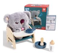 TOP BRIGHT Koala Jouets pour enfants de 3 à 5 ans, peluche interactive d'apprentissage émotionnel avec cœur lumineux, accessoires d'alimentation, sons et cartes de diagnostic, jouet de soin pour