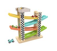 TOP BRIGHT Rampe de Course en Bois pour garçons et Filles de 1 à 2 Ans, Cadeaux pour Enfants, rampes de Voiture avec 4 Mini Voitures