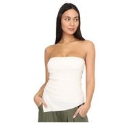 Top bustier à doublure asymétrique et fronces sur le côté.Modèle style bandeau à col rabattu. pour femme - Tops, t-shirts - La L