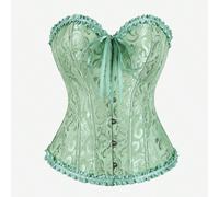 Top bustier classique en jacquard sans bretelles avec encolure en cœur et taille froncée, style vintage de cour, gaine de contrôle du ventre pour Halloween L,M,S,XL,XS,XXSPlantesTissu tissé