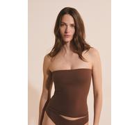 Top bustier en microfibre avec brassière intégrée - Pure Soft - XL - Brown - Femme - Etam