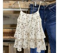Top camisole bohème imprimé intégral tissé pour femmes, vacances d'été, mignon, nouvelle arrivée, top printemps dernier cri L,M,S,XL,XS,XXLImprimés aléatoiresTissu tissé