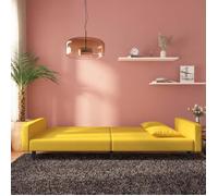 ""Top""Canapé-lit - Moderne - à 2 places - avec deux oreillers Jaune Velours Bureau/salon1893199