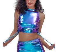 Top Carnaval Femme Débardeur Décontracté À Bretelles Débardeur Femme Débardeurs Casual Soirée Top Chic Cocktail Tank Paillettes pour Les Réveillons Bleu Roi M