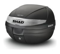 Top case 29L Shad SH29 - Noir et gris - Moto - Système de fermeture pression et Serrure