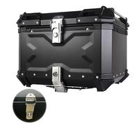 Top Case 45L 55L 65L 80L 100L Coffre pour Moto en Aluminium, Scooter Universel Topcase Valise Très Résistant, Top Box pour Scooter, Moto, Mobylette, Quad, avec Verrouillage De Sécurité (Color : Black