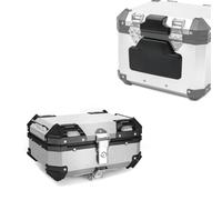 Top Case Aluminium Moto Bagtecs XB22 Argent 22 litres + Coussin dosseret Passager Topcase Aluminium Autocollant RL2