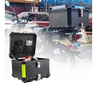 Top Case Coffre pour Casque en Aluminium 28L 36L 45L 55L 65L 80L 100L, Valise pour Moto avec Dossier, pour Deux-Roues, Moto, Scooter, Quad(Noir,80L)