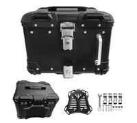 Top Case Moto avec dosseret,Coffre supérieur 40L 45L pour Moto,Valise arrière pour Moto,Coffres Moto pour Rangement Casques,Coffre en Aluminium Noir/Blanc avec Dossier(Black,40 L)