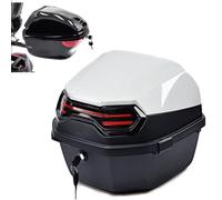 Top Case Moto, Coffre De Moto Imperméable, 36 L Boîte De Queue De Moto Universel Avec Serrure De Sécurité, Pour Ranger Un Casque & Des Bagages Volumineux ( Couleur : Blanca , Taille : 41x40x30cm )