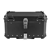 Top Case Moto Universel 65L, Top Case Moto en Aluminium étanche, Boîte de Queue de Motos, Coffre de Rangement à Double clé, Autocollant Réfléchissant, Boîte à Outils étanche pour Motos (Noir)