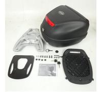 Top case Piaggio Typhoon 50 - Noir - Contenance 1 casque - Support en aluminium gris