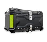 Top Case Universel 65L 80L 100L Coffre De Rangement en Aluminium pour Moto - Topcase Valise Étanche avec Base À Dégagement Rapide et Support De Montage (Noir, 100L)