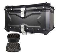 Top Case Universel pour Moto, Valise Topcase en Aluminium Étanche pour Rangement Bagages Casque,45L 55L 65L 80L 100L Double Serrure Coffre De Moto(Noir,45L)