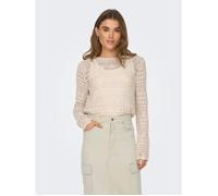 Top Casual Femme - JACQUELINE DE YONG - Soft Sweater Knit Pattern Design - Beige - Coton Biologique XS