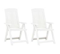 ""Top"" Chaises inclinables de jardin JILI - Fauteuil d'extérieur 2 pcs Plastique Blanc,13,7 Kg