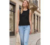 Street One Studio Femme Top chemisier avec détail de bande à l'ourlet in Noir, in size: 44
