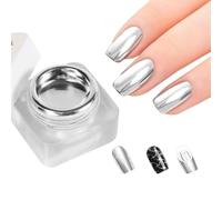 Top Coat Chromé 8ml Argent Réfléchissant Longue Tenue | Vernis Chrome Métallisé Pour Femmes Débutant Salon à Domicile Soirée Rencontre Manucure