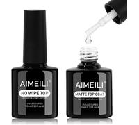 Top Coat Gel Uv Set Brillant Et Mat No Wipe Couches De Finition Vernis Semi Permanent Longue Durée Pour Studio De Manucure Diy À Maison 2 X 10 Ml