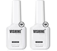 Top coat vernis semi-permanent-KAL-Top coat gel semi-permanent no wipe lot de 2 x 16 ml UV/LED