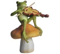 Top Collection Enchanted étage Fairy Garden Frog Jouer Donneront des Champignons de Plein air Statue