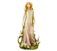 Top Collection French New Art Nouveau Awakening Statue - Peint la main Collectible Beautiful Lady Sculpture en robe jaune - 10,75 pouces Alphon