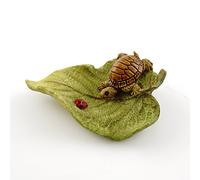 Top Collection Jardin Féérique Miniature et Statue de Terrarium Little Turtle on Leaf
