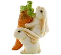 Top Collection Jardin Féérique Miniature et Statue de Terrarium Rabbits Carrying Carrot